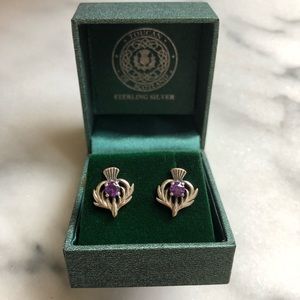 Scottish Sterling Silver Thistle Earrings
